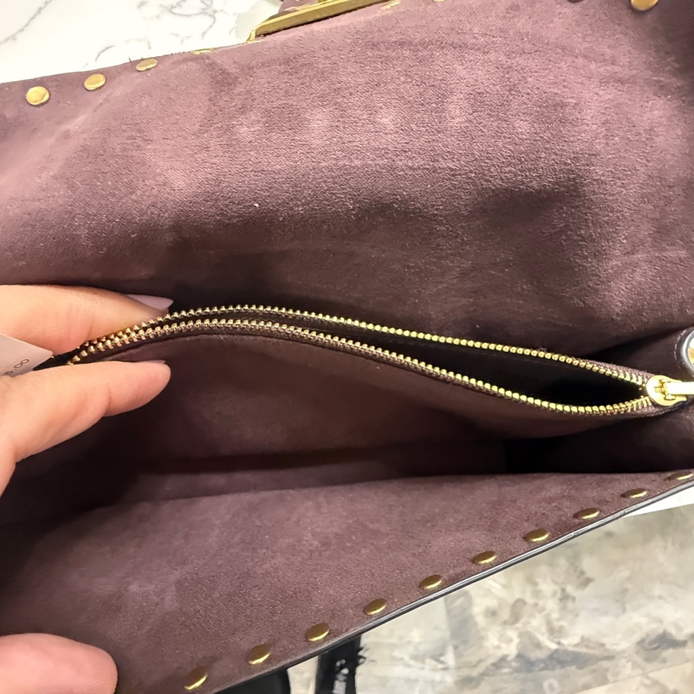 Coach Black and Brown Crossbody Bag with top handle with Gold Accents - Picture 10 of 16
